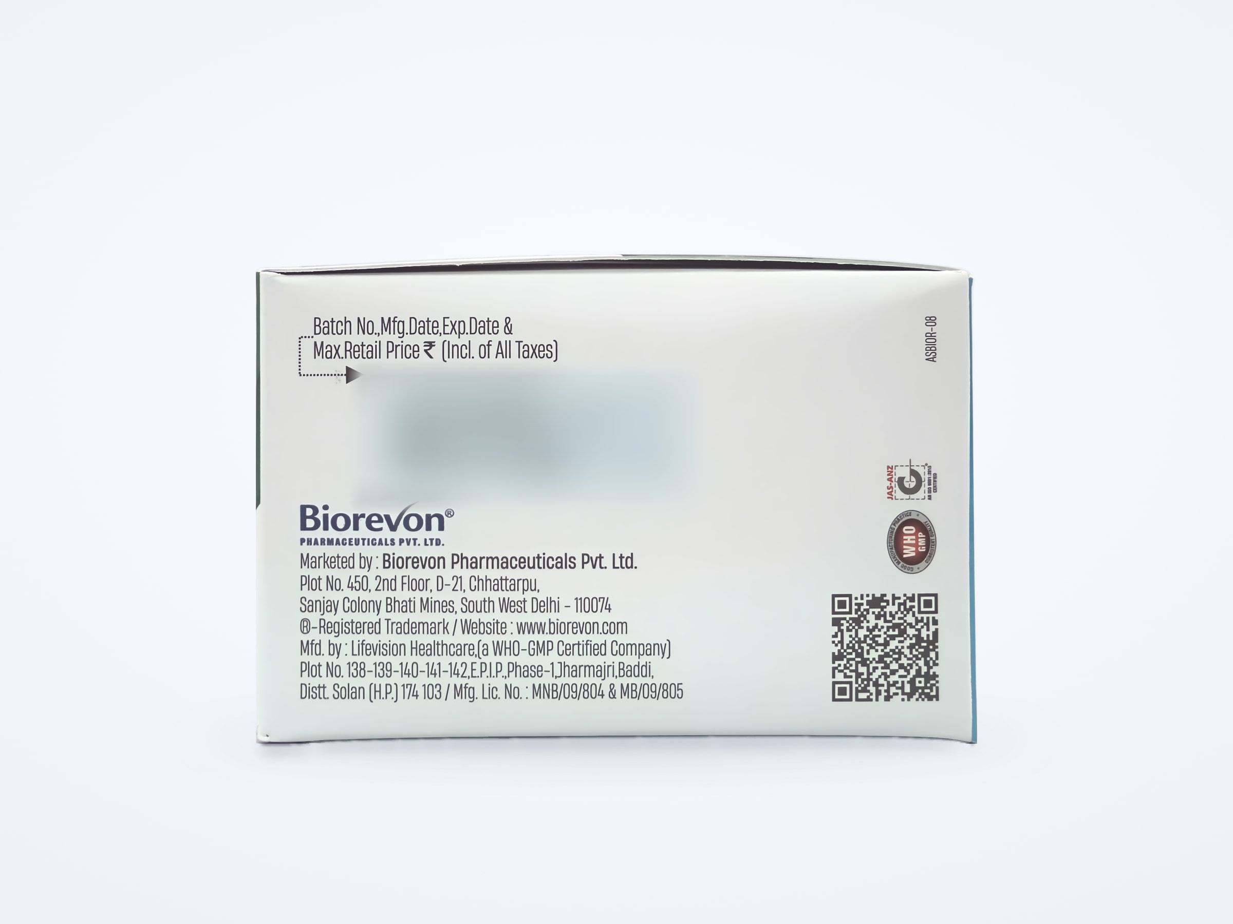 Acerevon-SP tablets carton, side panel