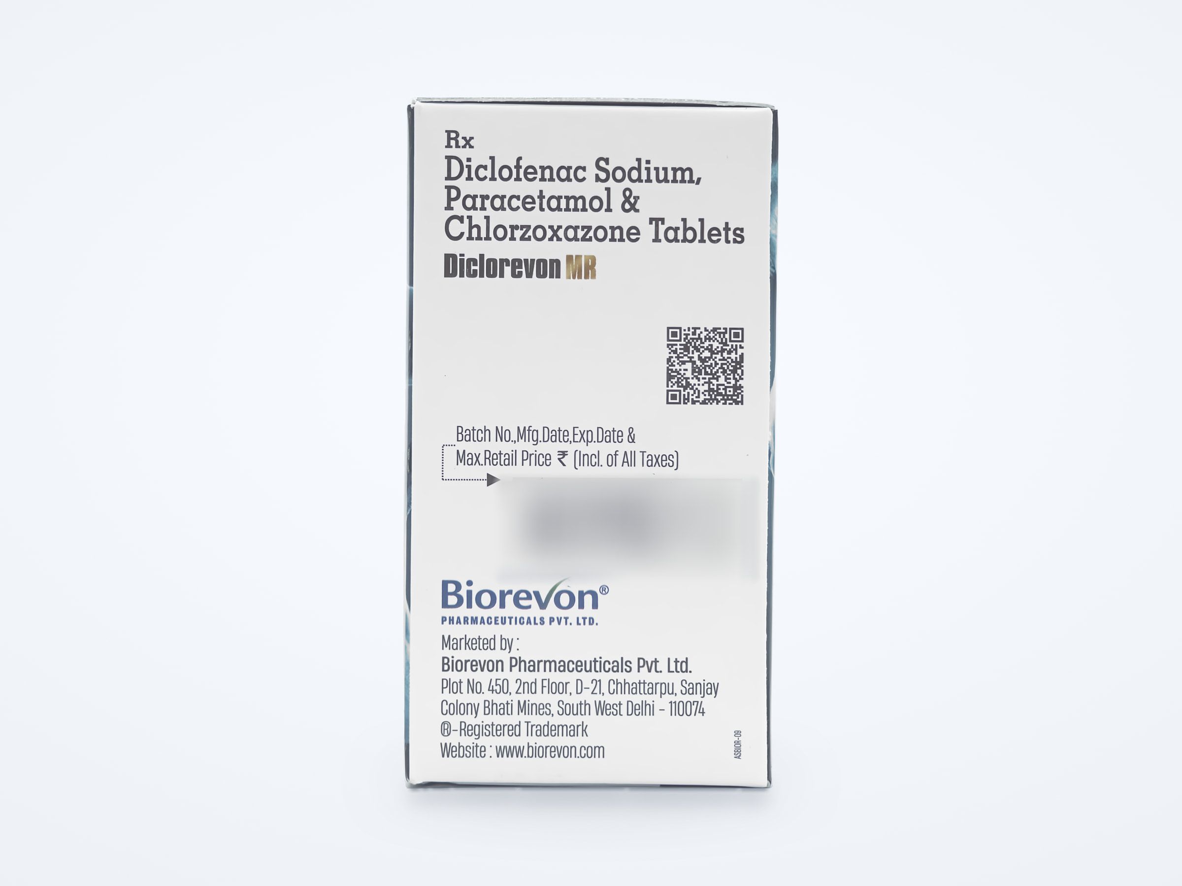 Diclorevon MR tablets carton, side panel