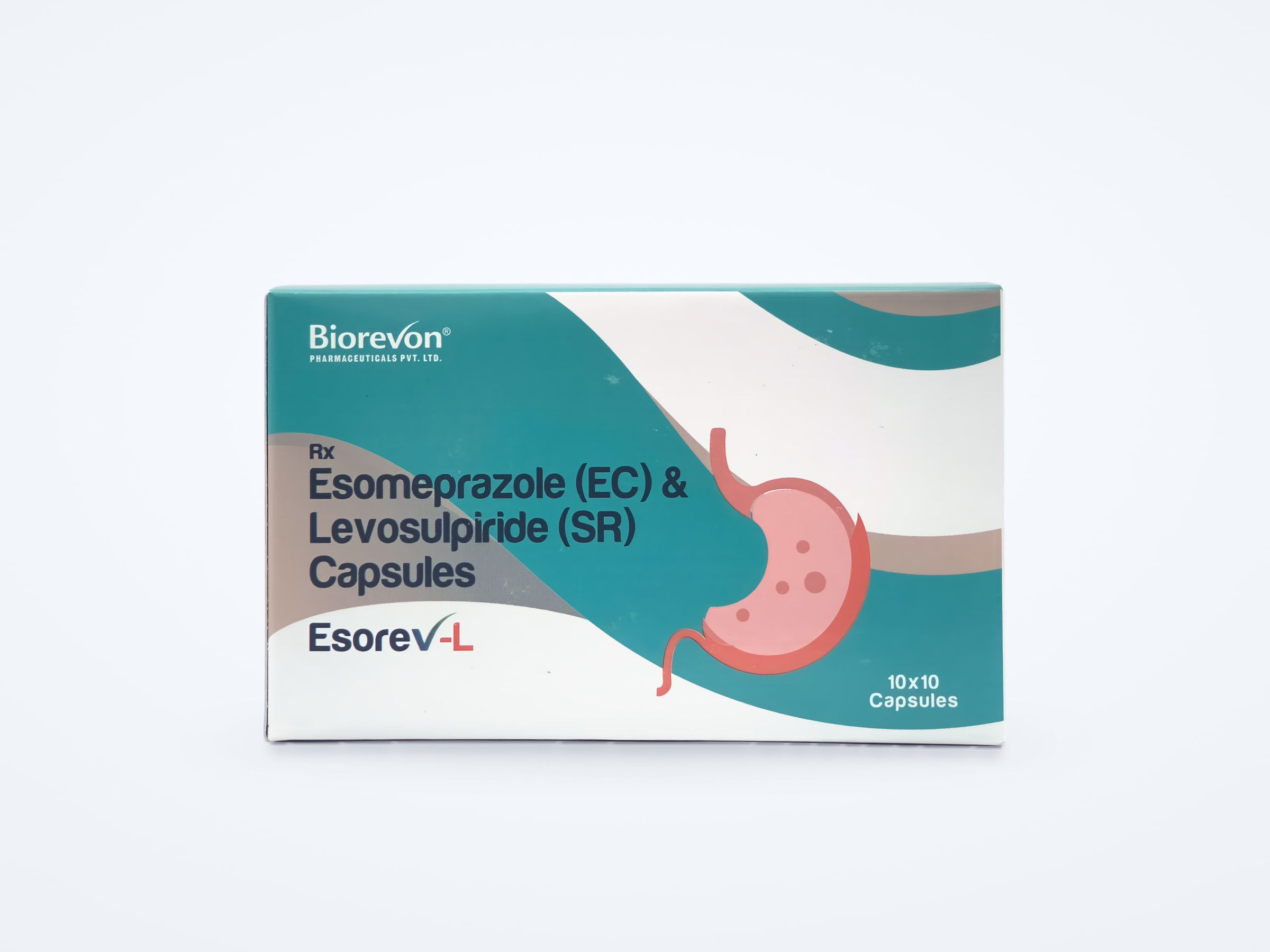 Esorev-L capsules carton, front panel
