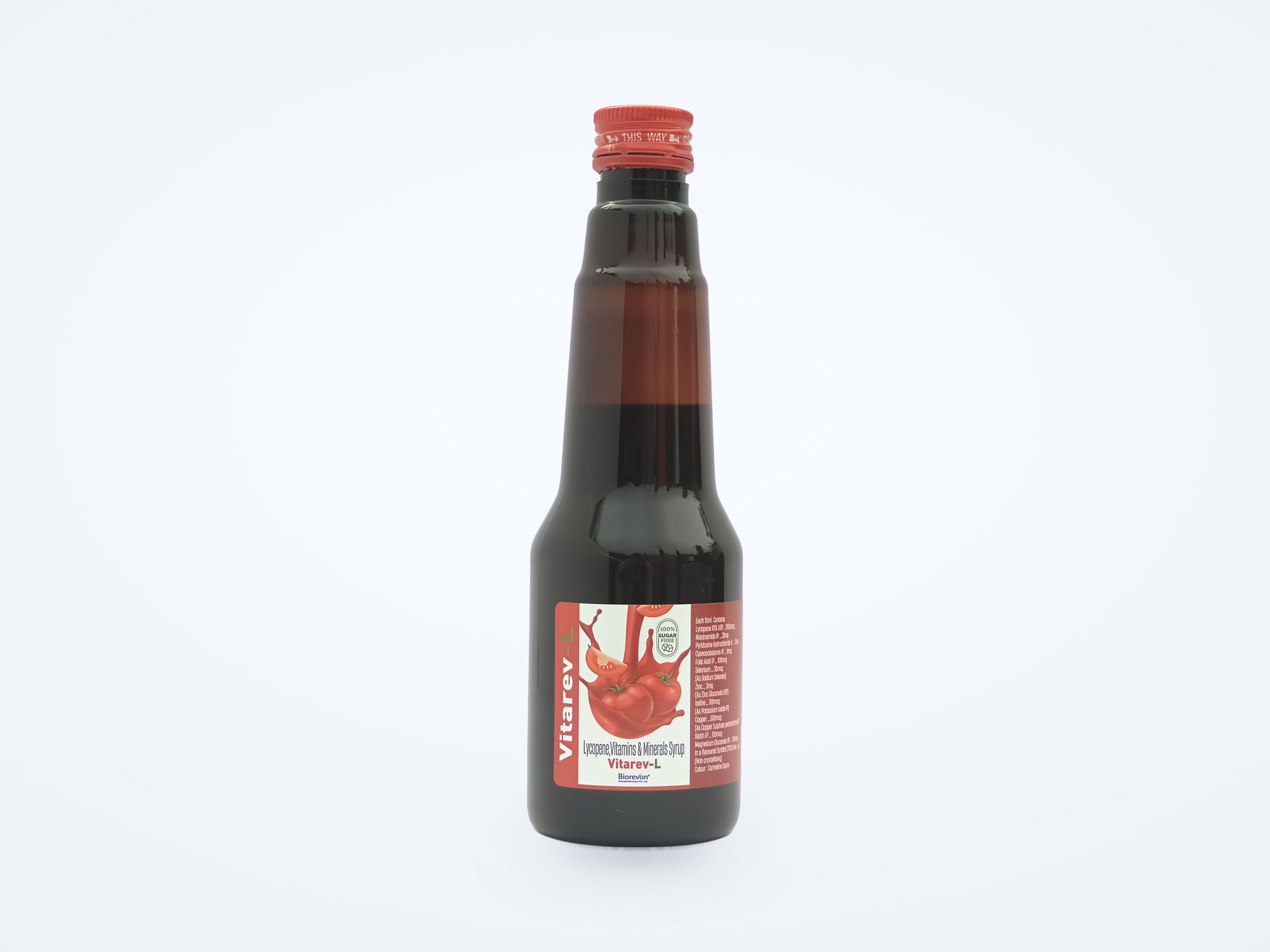 Vitarev-L syrup bottle, front